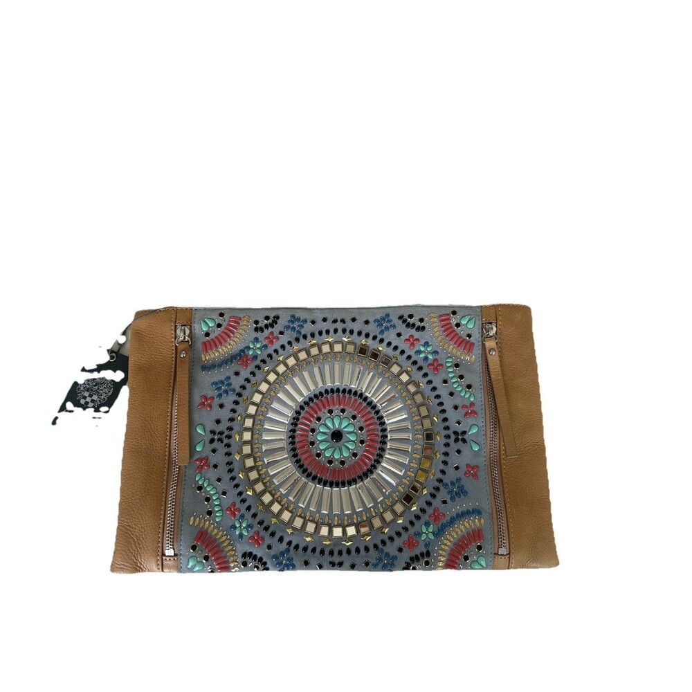 Vince Camuto Baily Clutch Crossbody Bag NWT Oak Elsa Blue Embellished